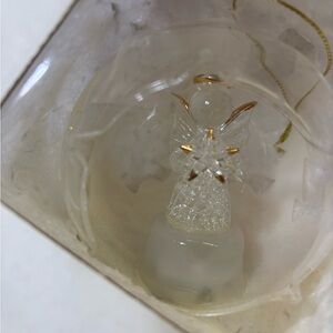 Recollections Glass Angel Ornament with Glitter Accents led light